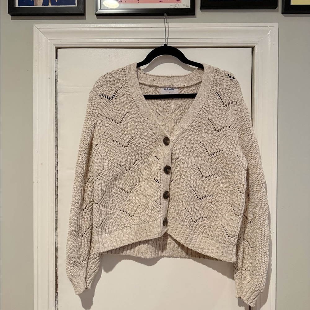 Old Navy Cream Button-Up Sweater